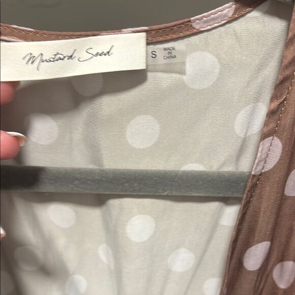 Vici Brown Polka Dot Wrap Dress sz S - Picture 2 of 4